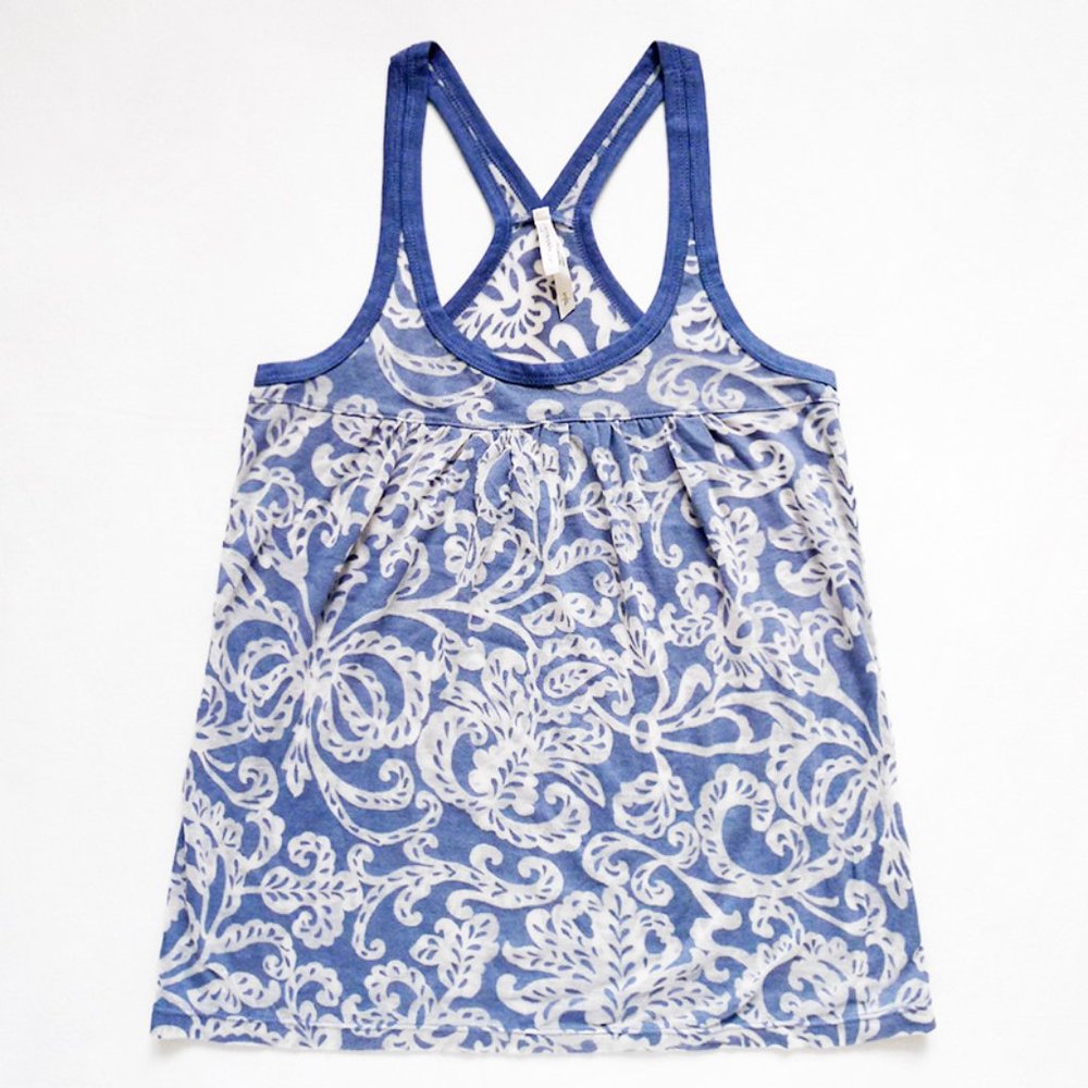 NEW WITHOUT TAG AEROPOSTALE Floral Paisley Semi Sheer Racer Back Tank Top Small
